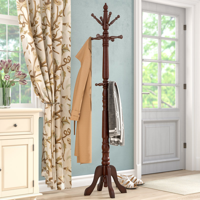Astoria Grand 17'' Wide Solid Wood 11 Hook Freestanding Coat Rack